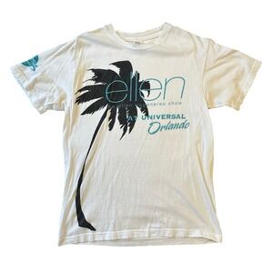 The Ellen Degeneres Show Universal Orlando Shirt White w/ Palm Tree Size Small